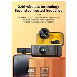 Wireless Lavalier Microphone J6 With Charging Box & 2.4G Noise Cancellation